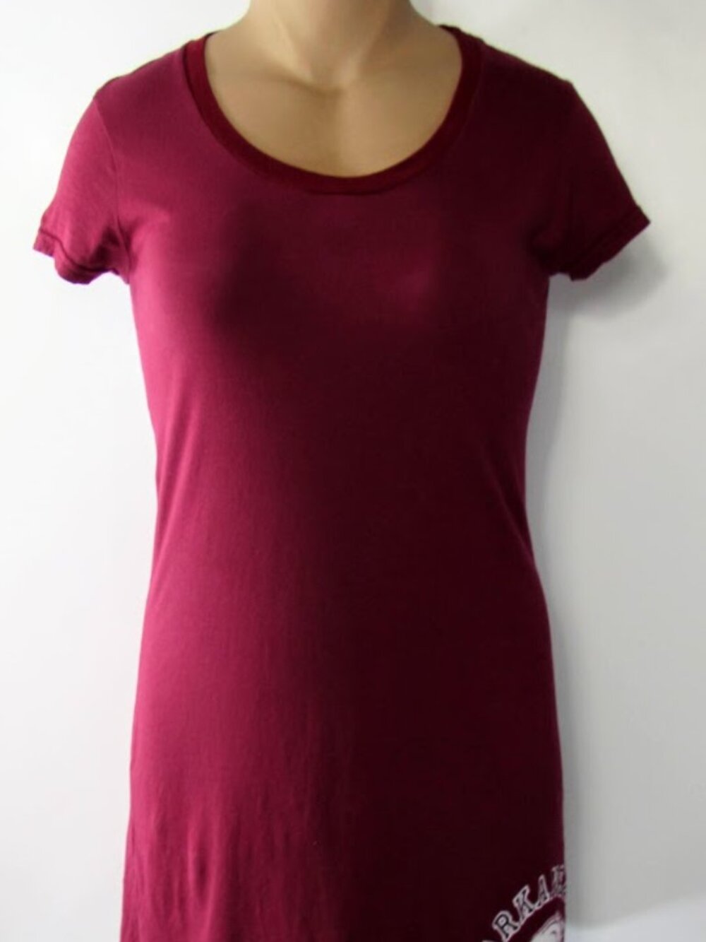 Arkansas Razorbacks Womens Red Boat Neck Cap Sleeve Sleep Shirt Size Large UARK